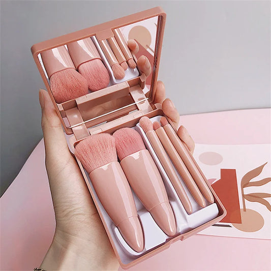 KITS 5 Pçs Pincéis De Maquiagem com Espelho