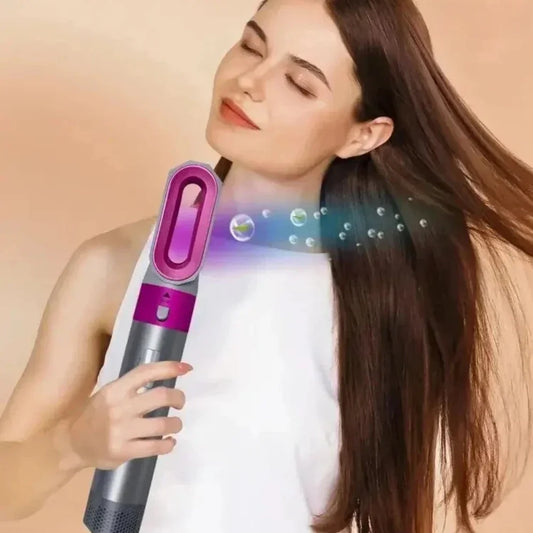 Modelador de cabelo 5 em 1 de baixo ruído, modelador profissional de cachos, alisamento e secagem de cabelos, escovas de ar quente de 1000 W