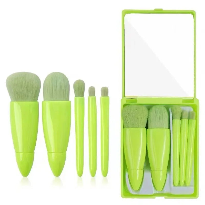 KITS 5 Pçs Pincéis De Maquiagem com Espelho