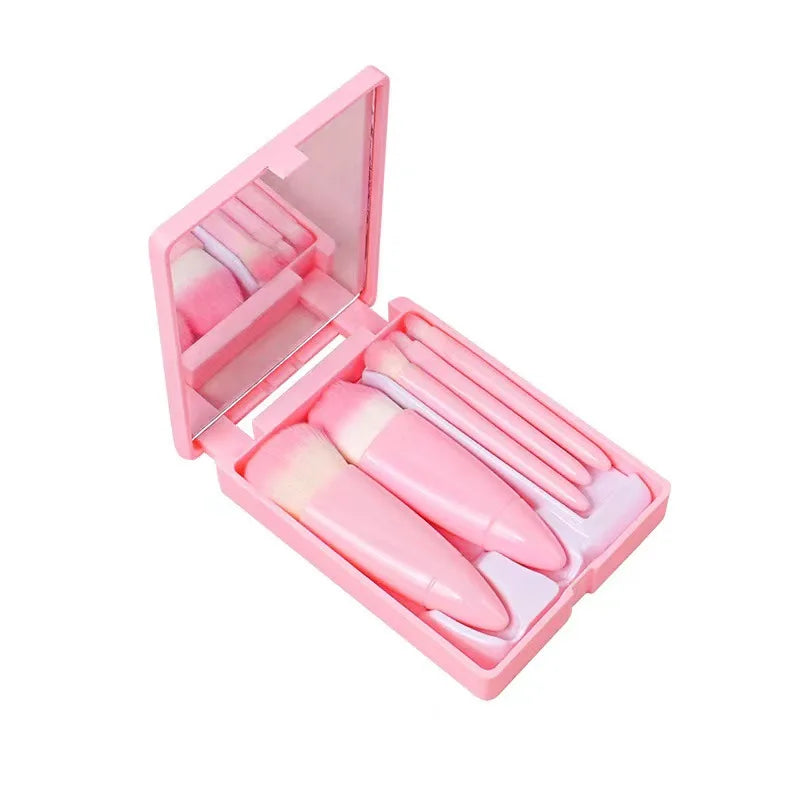 KITS 5 Pçs Pincéis De Maquiagem com Espelho