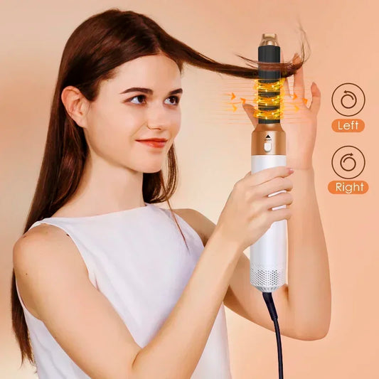 Modelador de cabelo 5 em 1 de baixo ruído, modelador profissional de cachos, alisamento e secagem de cabelos, escovas de ar quente de 1000 W