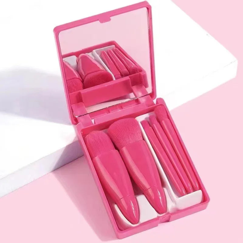 KITS 5 Pçs Pincéis De Maquiagem com Espelho