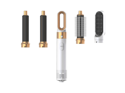 Modelador de cabelo 5 em 1 de baixo ruído, modelador profissional de cachos, alisamento e secagem de cabelos, escovas de ar quente de 1000 W