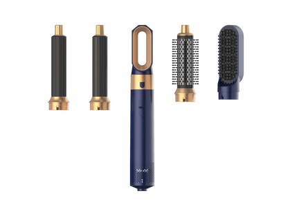 Modelador de cabelo 5 em 1 de baixo ruído, modelador profissional de cachos, alisamento e secagem de cabelos, escovas de ar quente de 1000 W