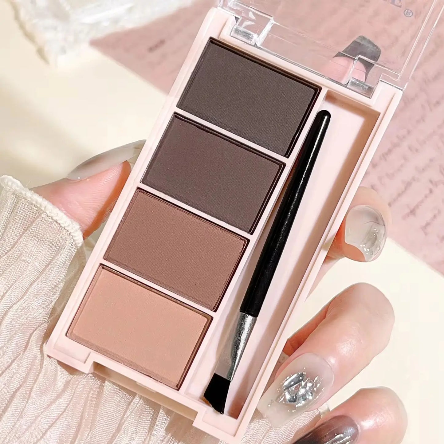 Paleta De Pó Para Sobrancelhas De 4 Cores Com Pincel